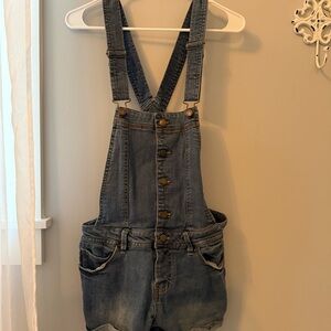 Denim Overall Shorts